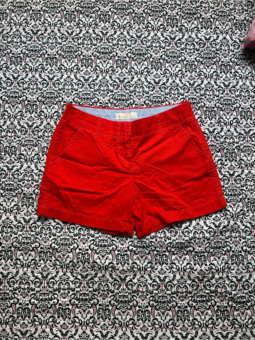 J. Crew Bright Red Women's Cotton Bermuda Shorts